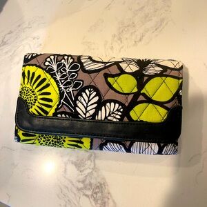 Vera Bradley Floral Wallet - Black, Yellow, Brown